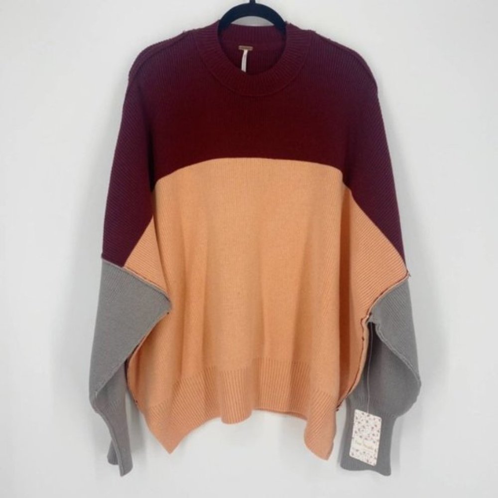 Free People Colorblock Easy Street Oversize Sweater - Picture 8 of 9